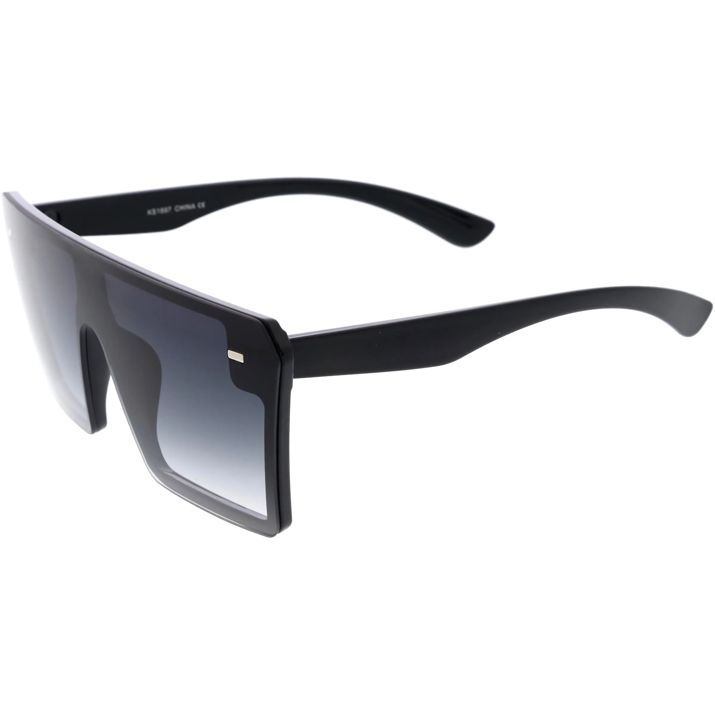 Oversize Rimless Neutral Colored Flat Top Shield Sunglasses D279 sold by ZeroUV product image thumbnail 3