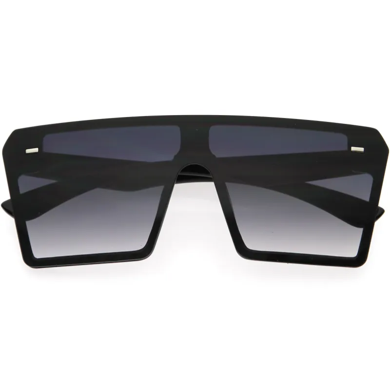 Oversize Rimless Neutral Colored Flat Top Shield Sunglasses D279 sold by ZeroUV