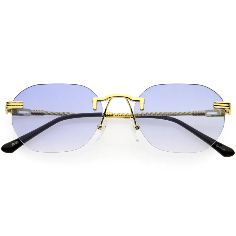 Geometric Vintage-Inspired Metal Frame Polygon Sunglasses D240 sold by ZeroUV