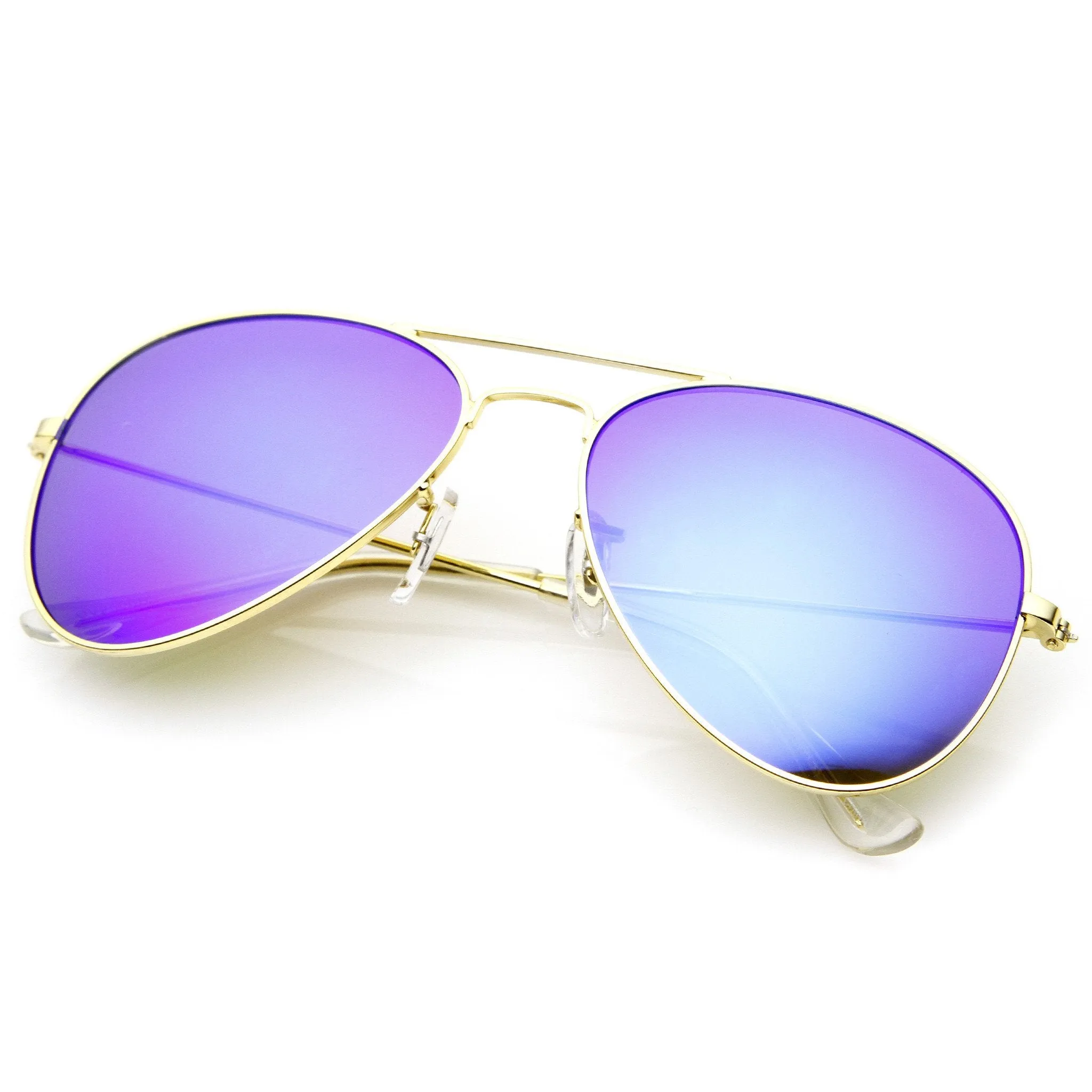 Zerouv + Plus "Cunningham" Premium Mirrored Lens Aviator Sunglasses sold by ZeroUV product image thumbnail 2