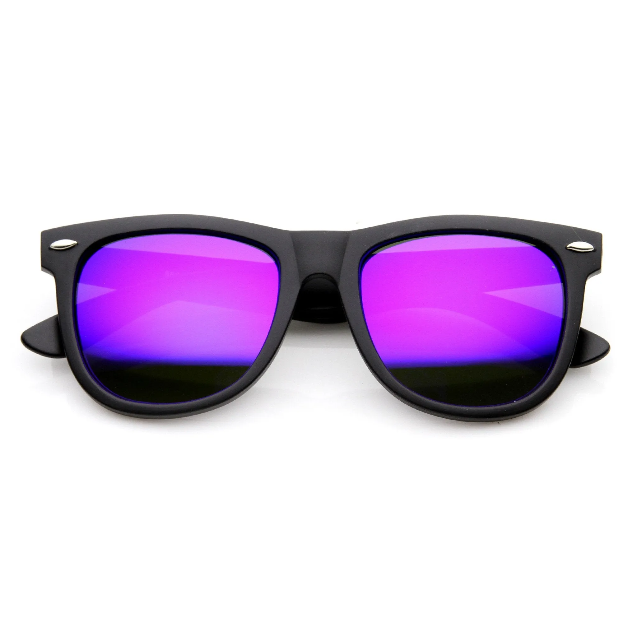 Retro Oversize Horned Rim Sunglasses With Flash Mirror Lens 9634 sold by ZeroUV product image thumbnail 5