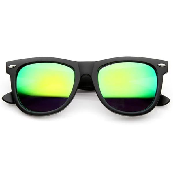 Retro Oversize Horned Rim Sunglasses With Flash Mirror Lens 9634 sold by ZeroUV