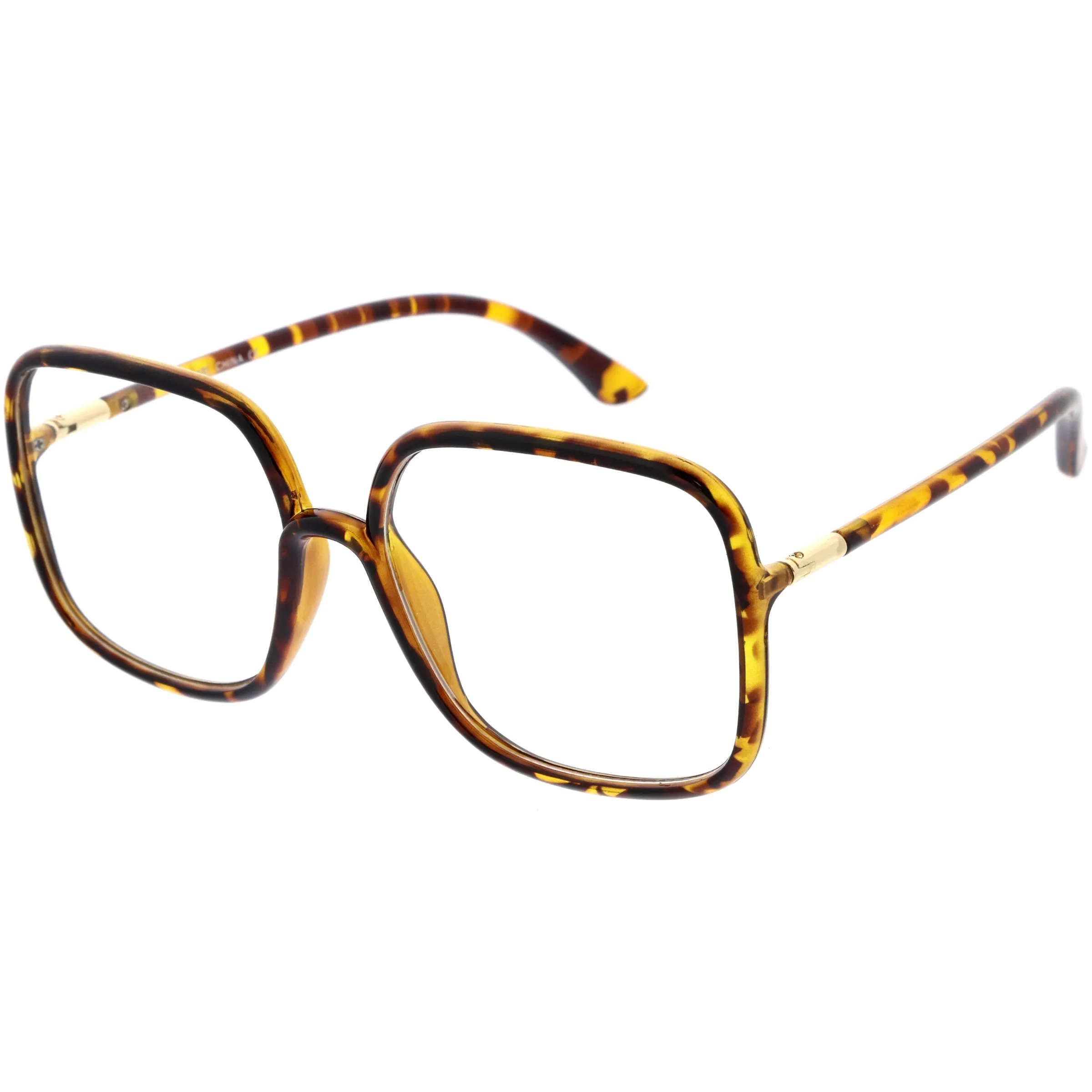 Retro Chic Modern Oversized Square Blue Light Filter Glasses D285 sold by ZeroUV product image thumbnail 2