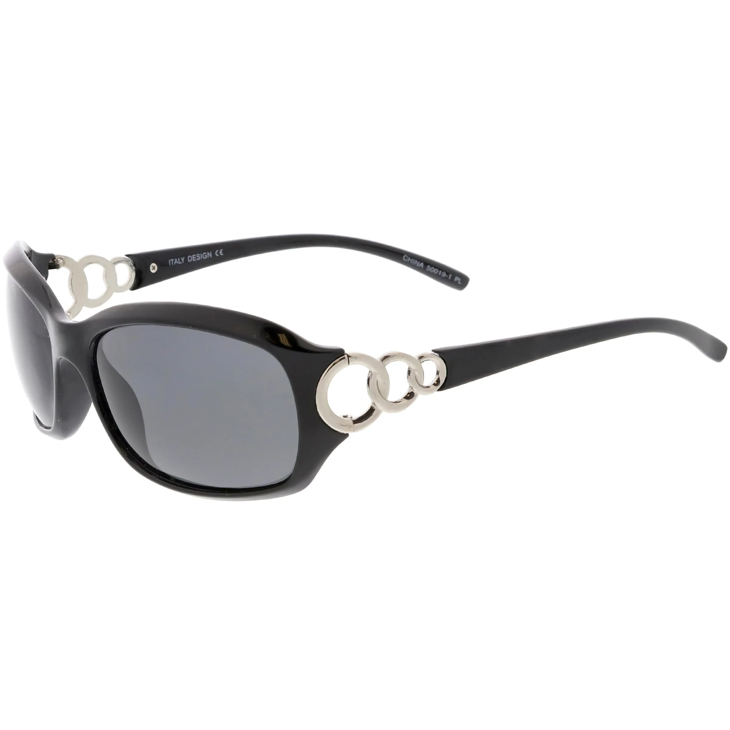Oversize Metal Chain Accent Polarized Lens Rectangle Sunglasses C784 sold by ZeroUV product image thumbnail 3