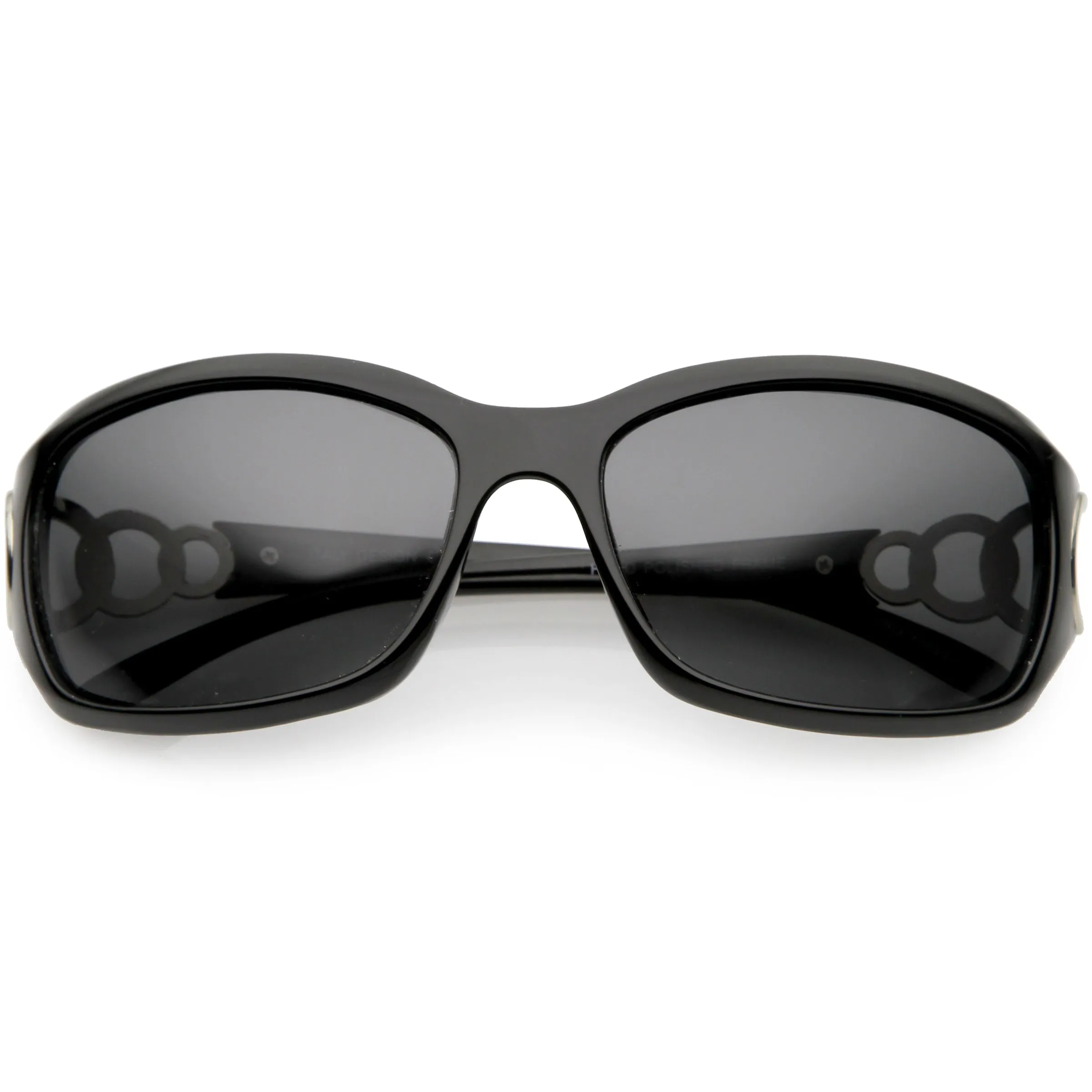 Oversize Metal Chain Accent Polarized Lens Rectangle Sunglasses C784 sold by ZeroUV product image thumbnail 2