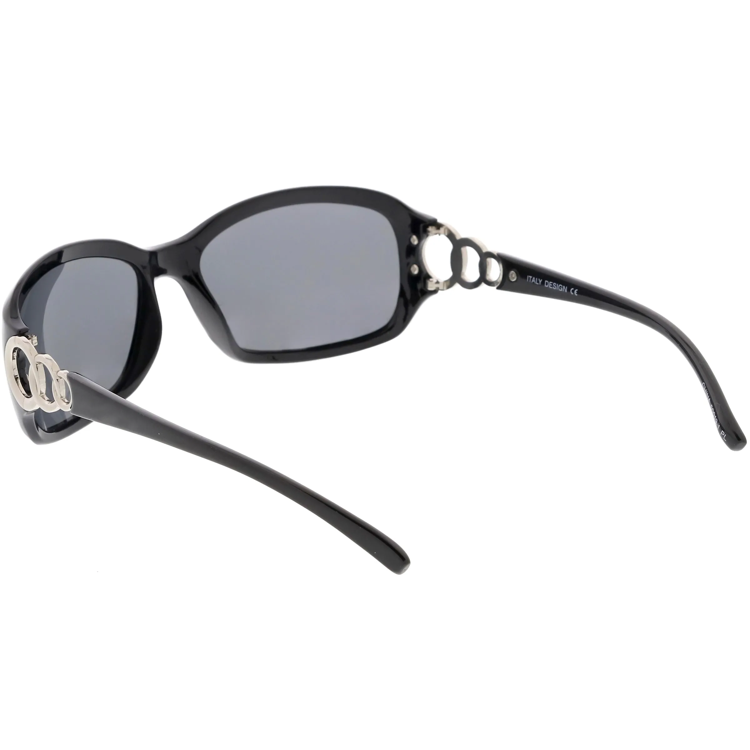 Oversize Metal Chain Accent Polarized Lens Rectangle Sunglasses C784 sold by ZeroUV product image thumbnail 5