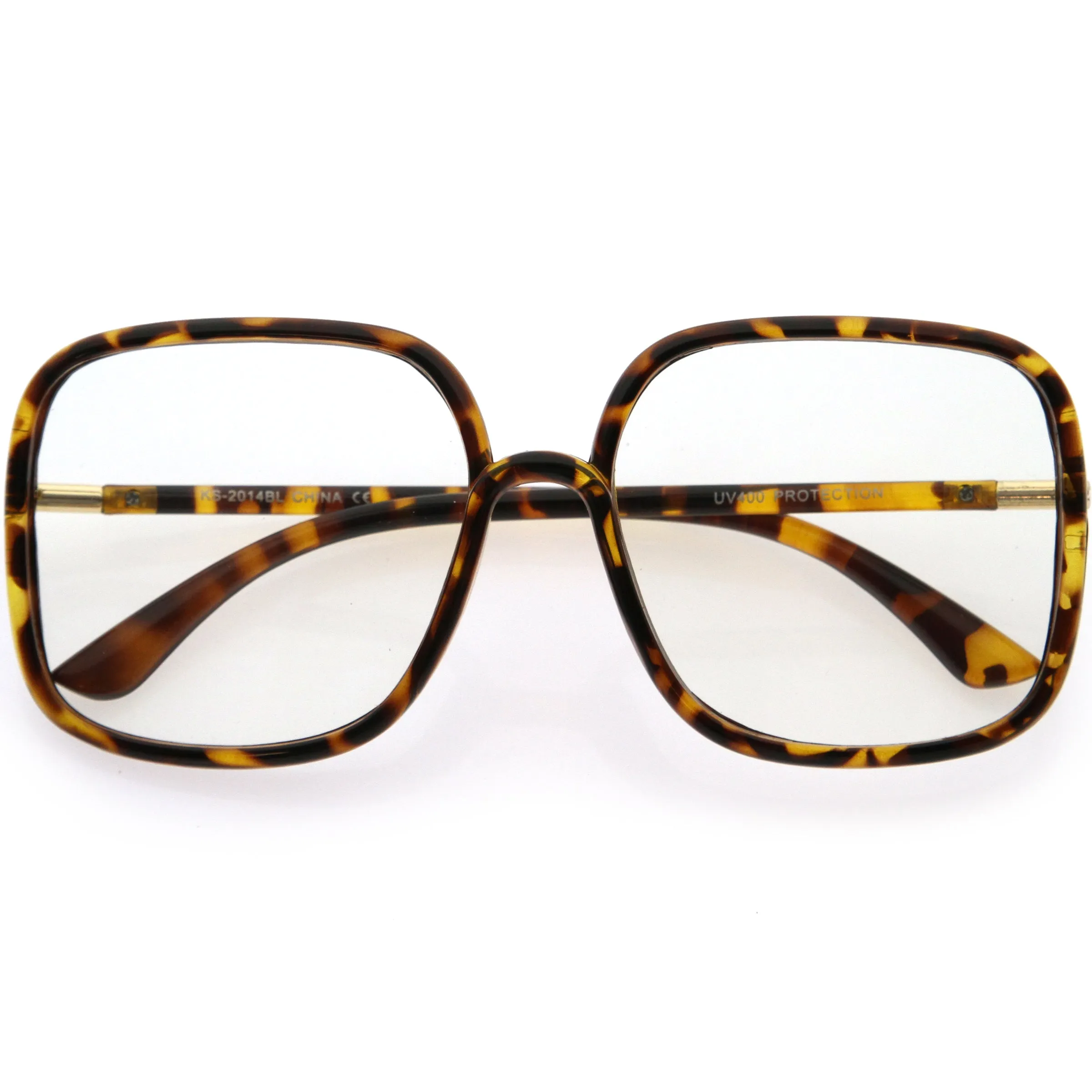 Retro Chic Modern Oversized Square Blue Light Filter Glasses D285 sold by ZeroUV