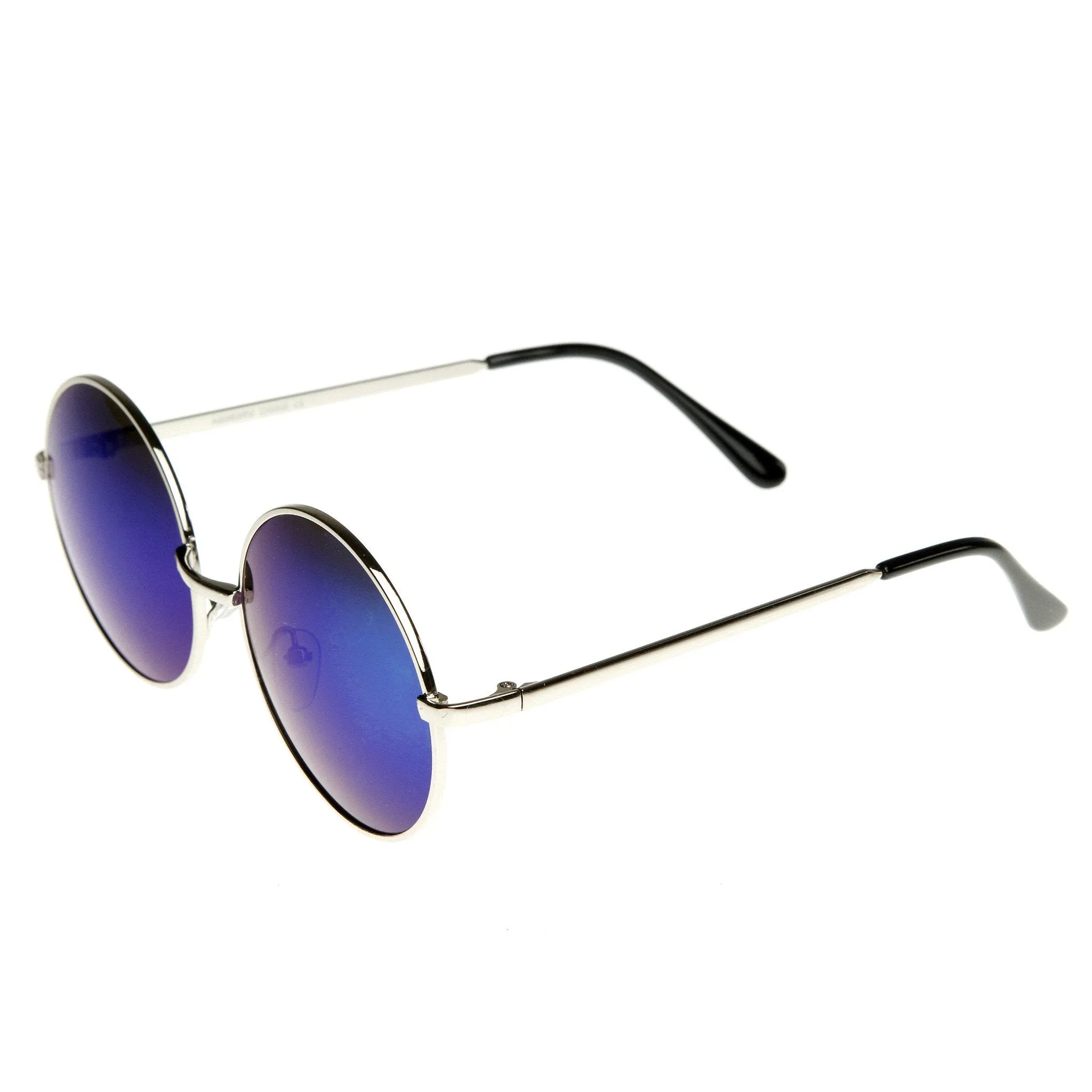 Retro Flash Color Mirror Lens Round Metal Sunglasses 9203 sold by ZeroUV product image thumbnail 3
