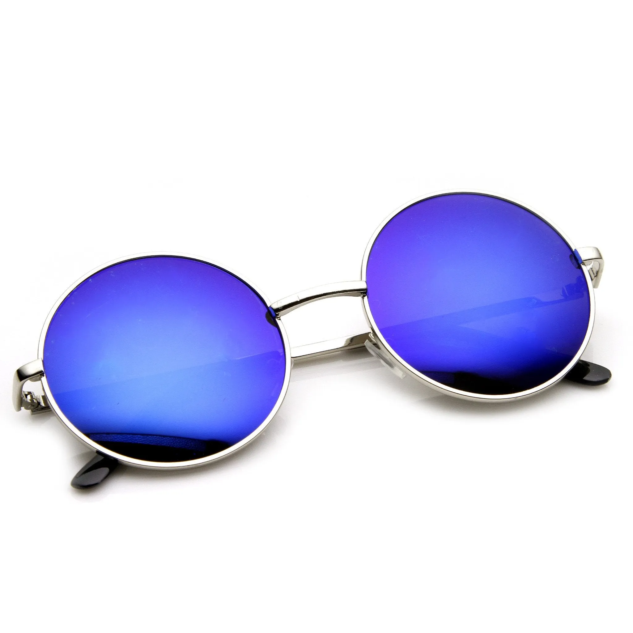 Retro Flash Color Mirror Lens Round Metal Sunglasses 9203 sold by ZeroUV product image thumbnail 4