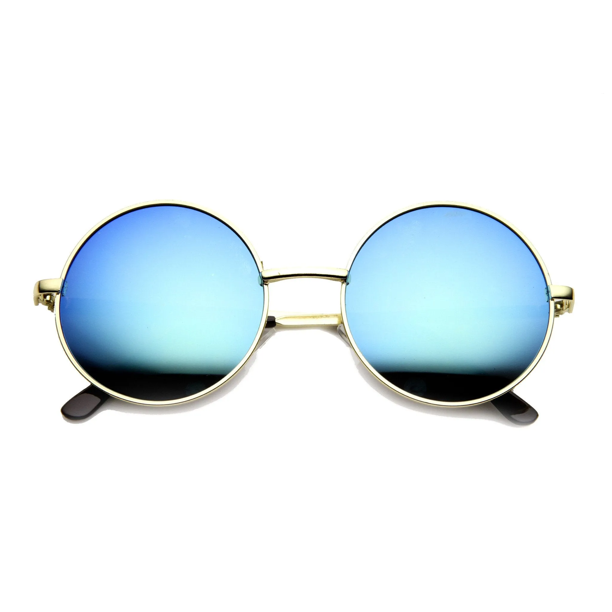 Retro Flash Color Mirror Lens Round Metal Sunglasses 9203 sold by ZeroUV product image thumbnail 5