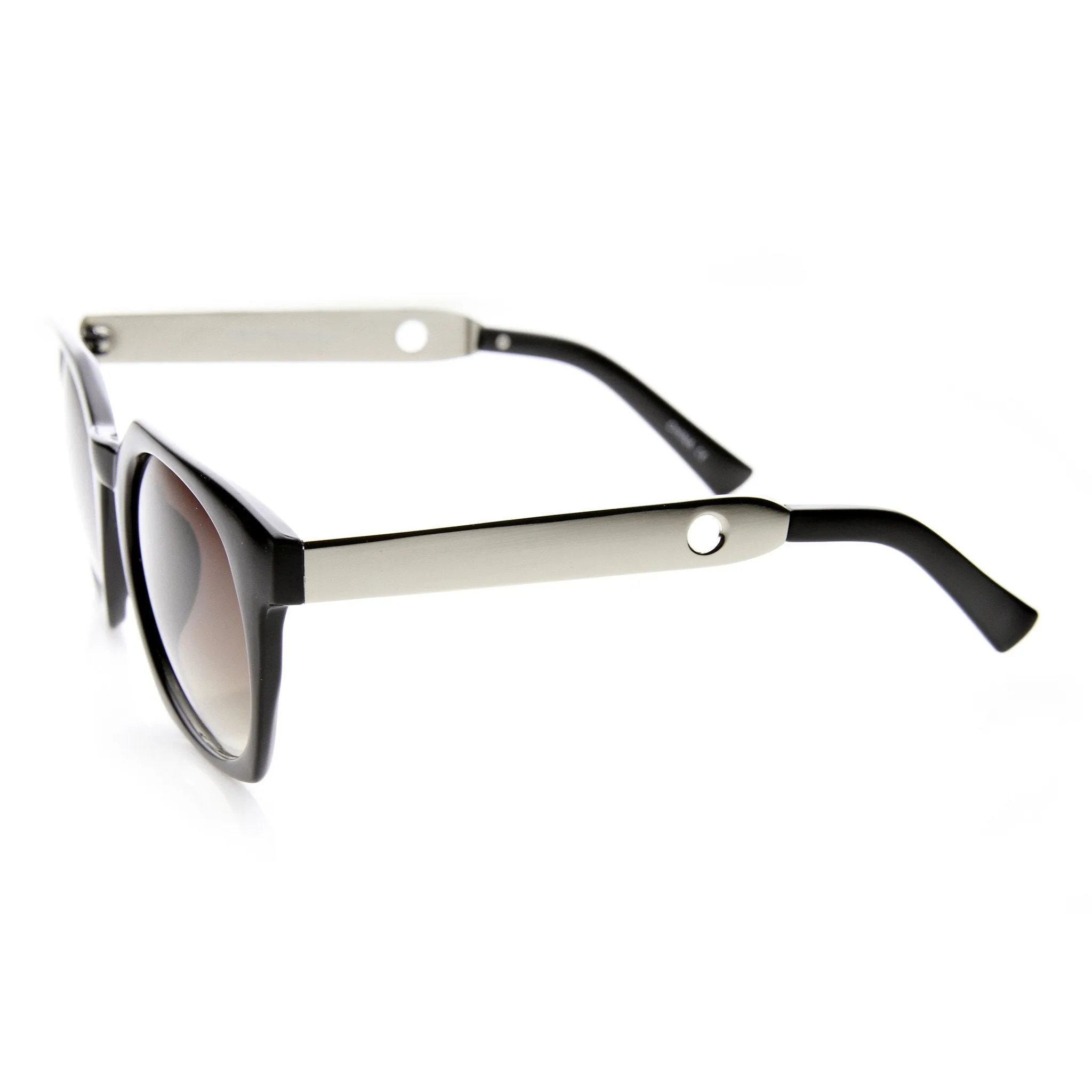 Oversize Metal Temple Square Frame Womens Horned Rim Sunglasses 9612 sold by ZeroUV product image thumbnail 3