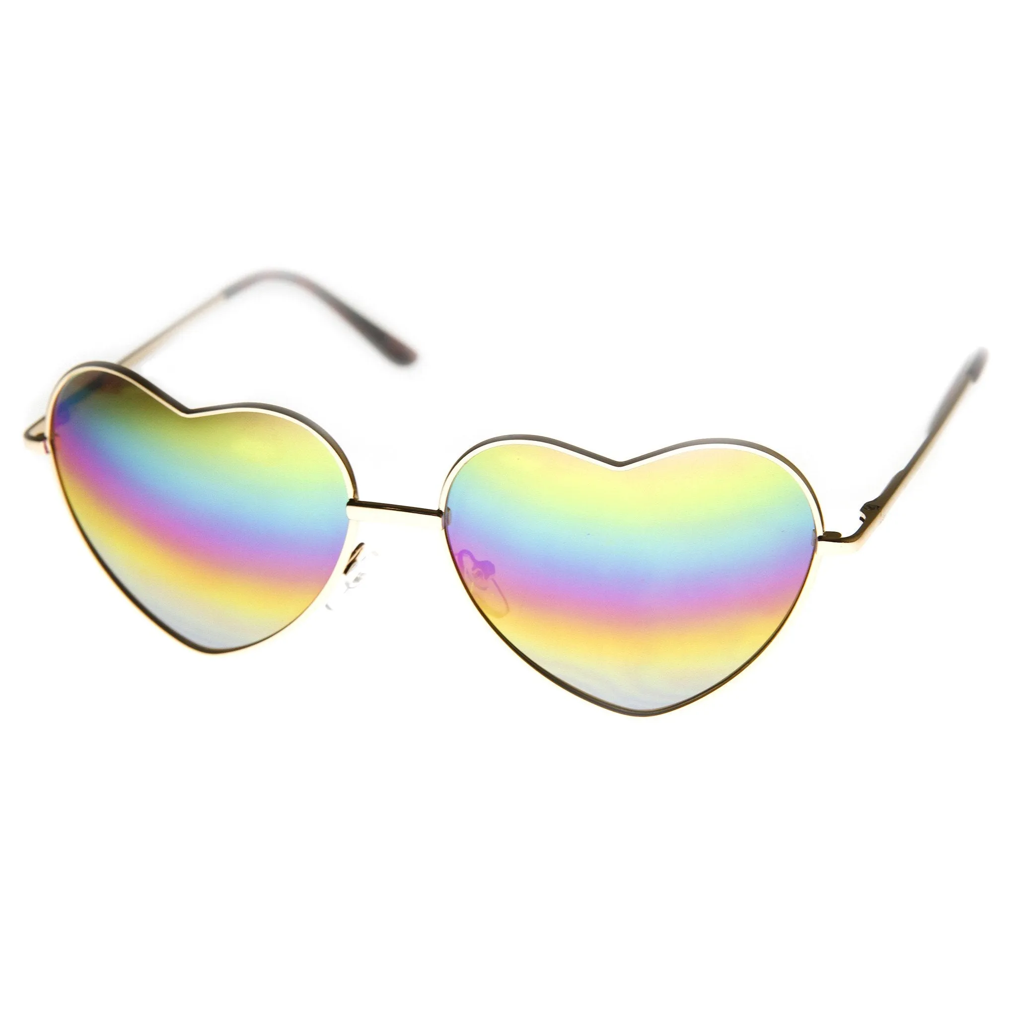 Women's Super Cute Flash Lens Metal Heart Sunglasses 9482 sold by ZeroUV product image thumbnail 5