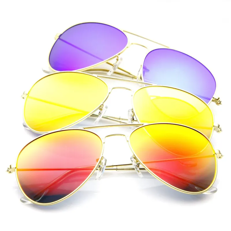 zeroUV + Plus "Cunningham" Gold Mirrored Lens Aviator Sunglasses [3 Pack] sold by ZeroUV