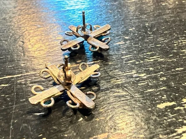 Vintage Sterling and Turquoise Earrings sold by Cave and Post product image thumbnail 2