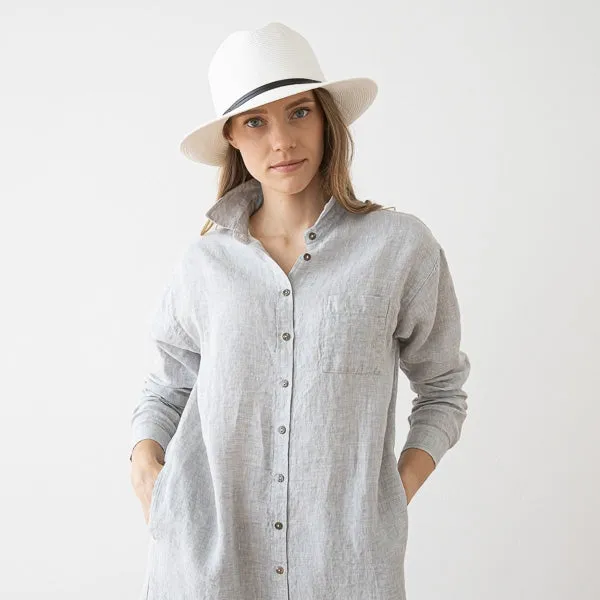Linen Shirt Dress Silver Melange Paula sold by Cave and Post product image thumbnail 2