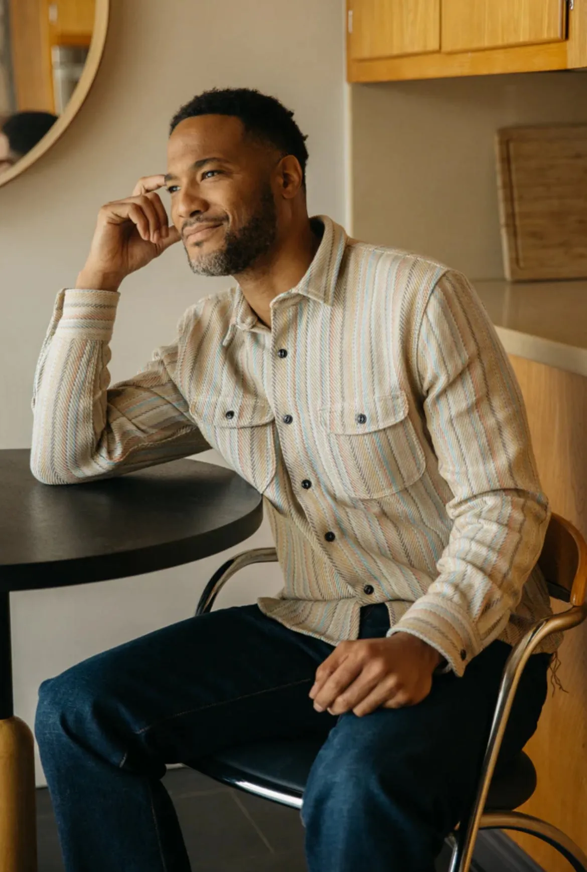 The Brace Loose Weave Stripe - Baja Sand sold by Cave and Post