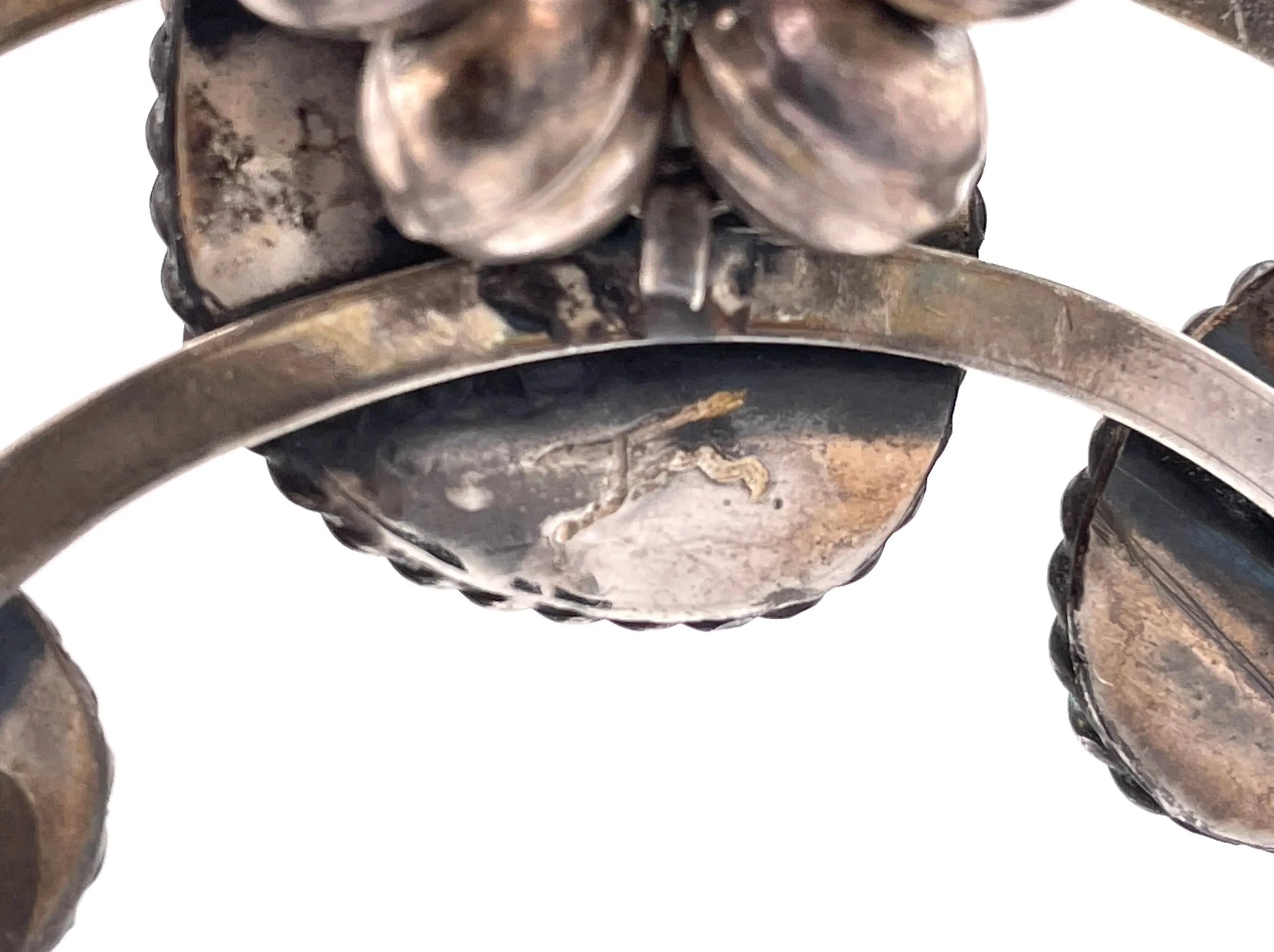 NATIVE AMERICAN STERLING TURQUOISE SQUASH BLOSSOM NECKLACE sold by Cave and Post product image thumbnail 5