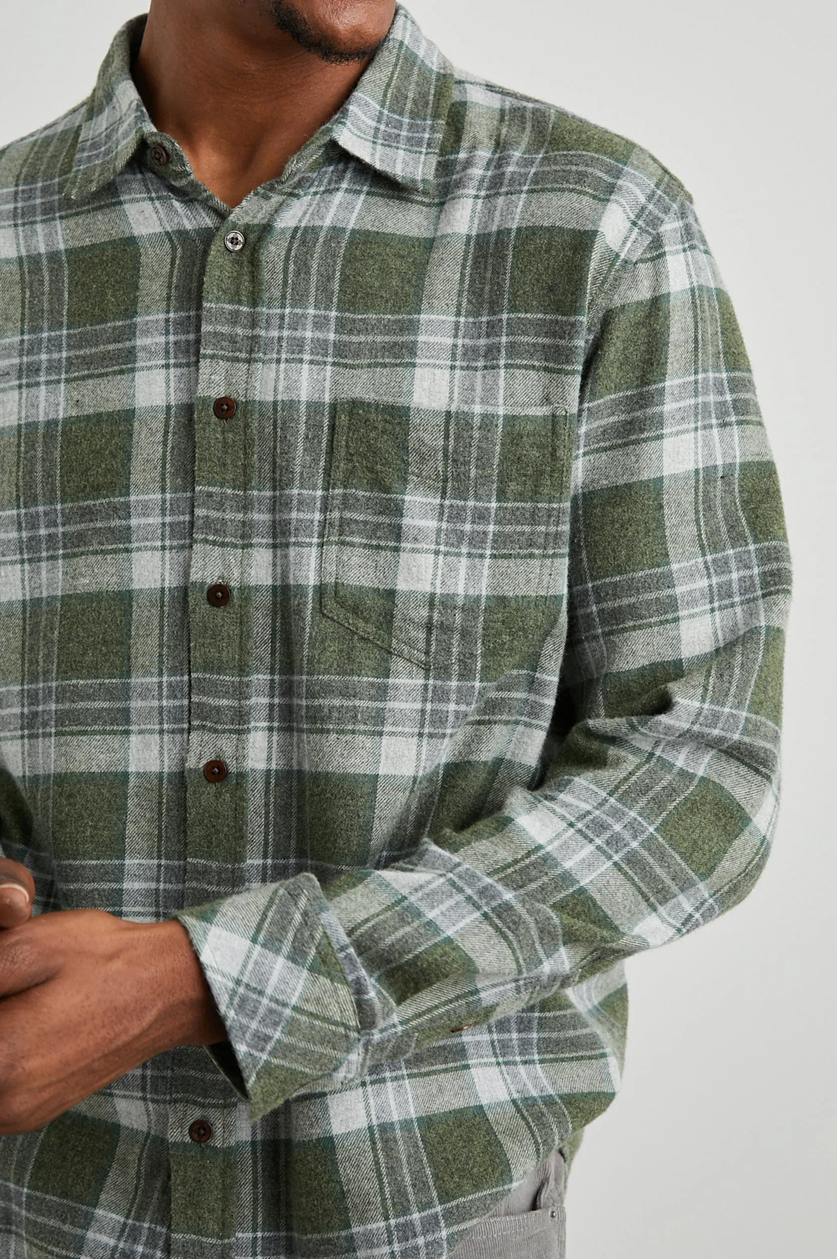 Lennox Shirt Green Hollow - Grey Melange sold by Cave and Post product image thumbnail 2