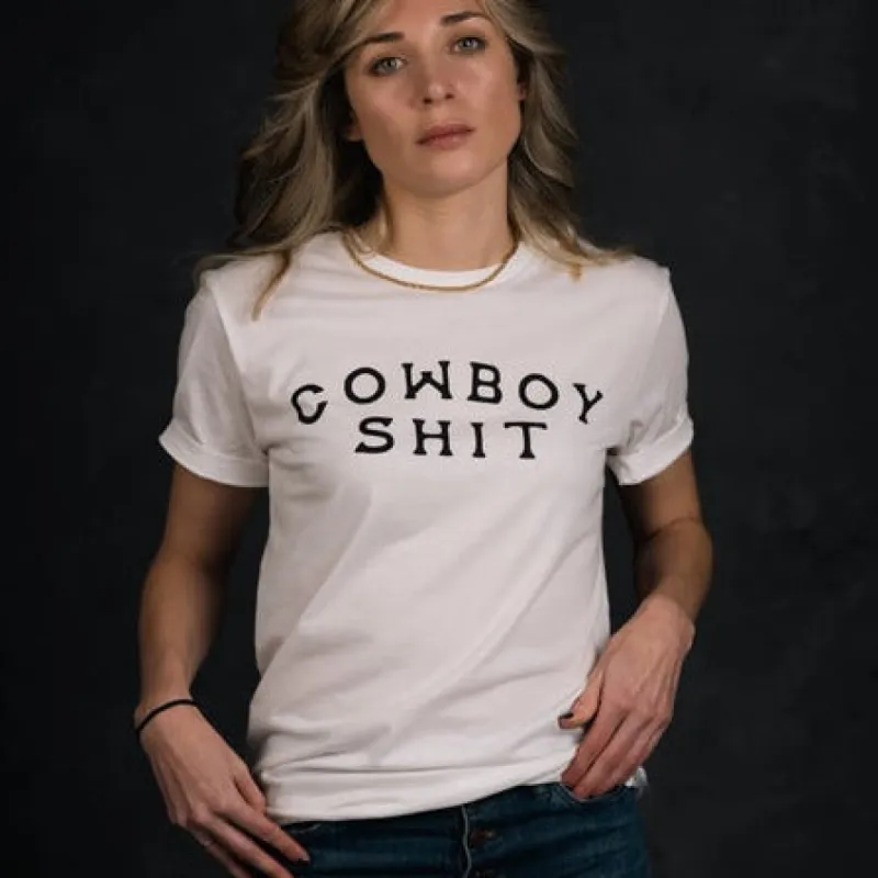 Classic Cowboy S#*t T-Shirt - White sold by Cave and Post