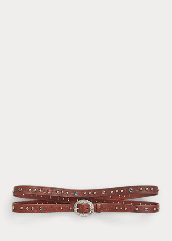 RRL Tooled Leather Double-Wrap Belt sold by Cave and Post