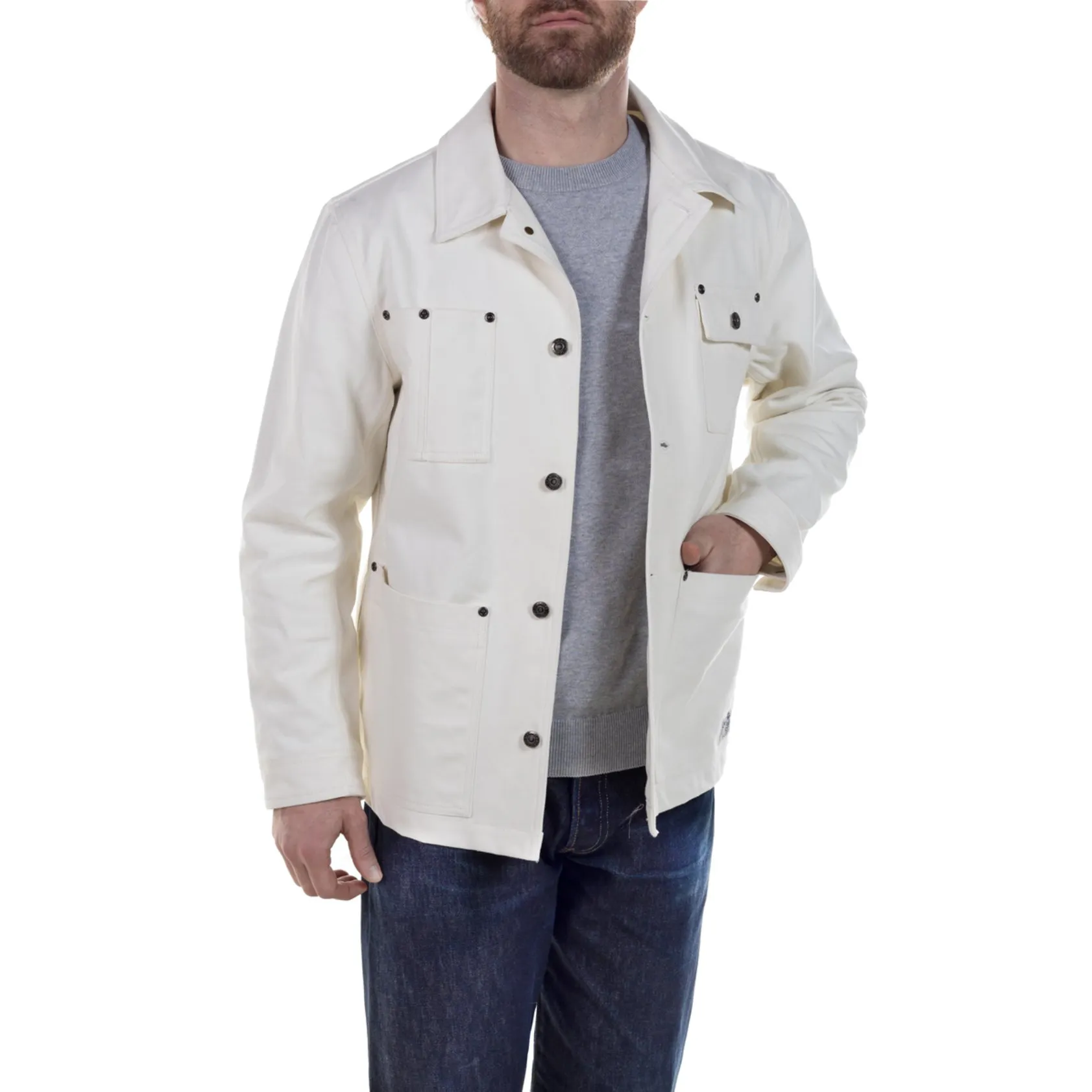 Cotton Canvas Chore Jacket - White sold by Cave and Post product image thumbnail 3
