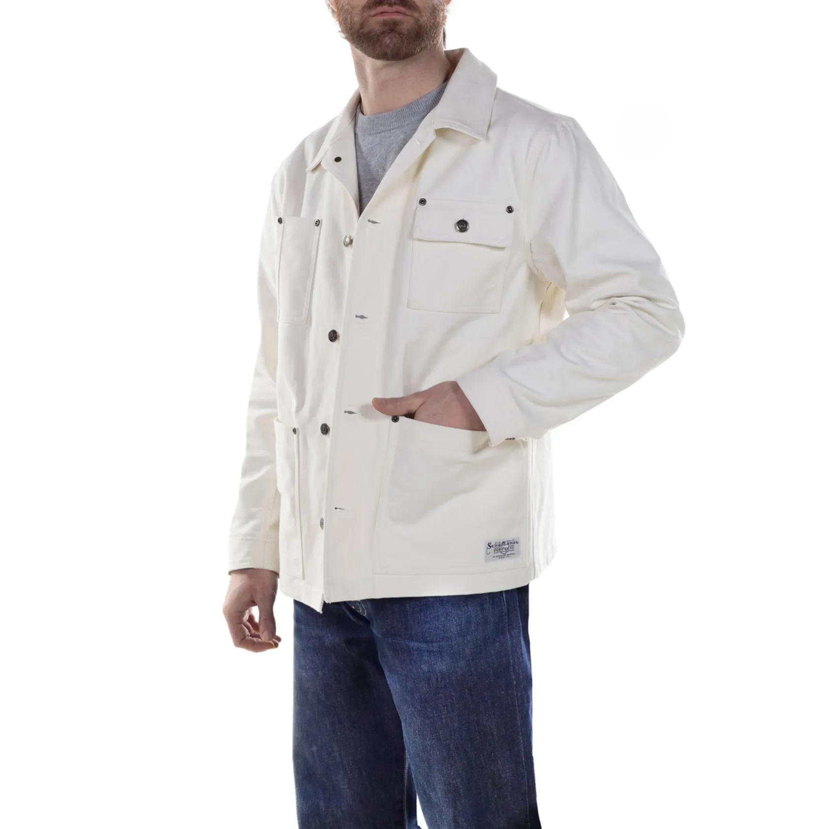 Cotton Canvas Chore Jacket - White sold by Cave and Post product image thumbnail 4