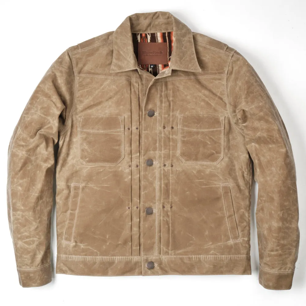 Riders Jacket Waxed Canvas Tobacco - Brown Interior sold by Cave and Post