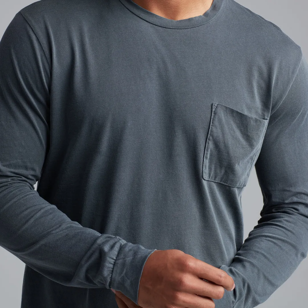 ASHER LONG SLEEVE POCKET TEE - BASALT sold by Cave and Post product image thumbnail 2