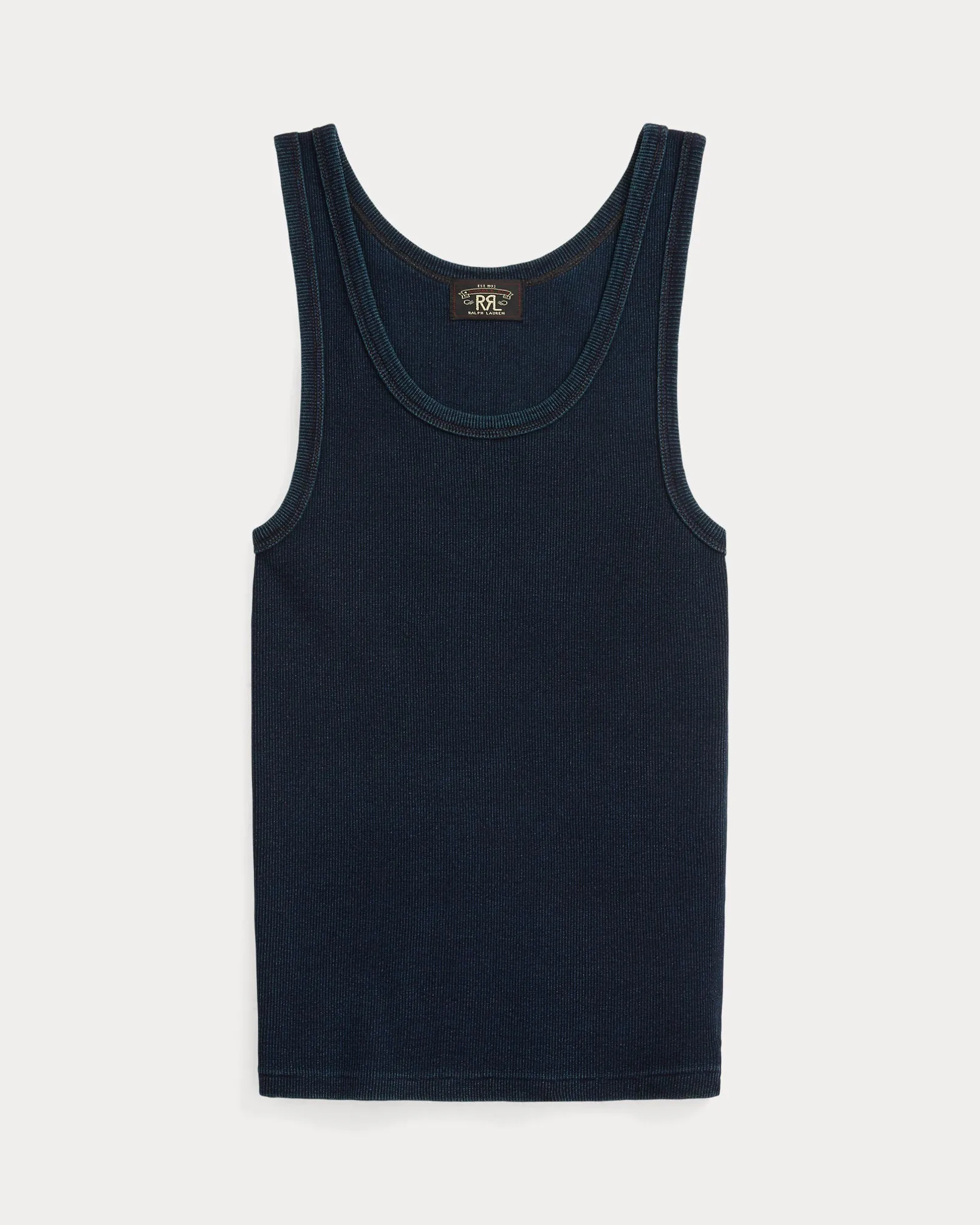 RRL - Stretch Cotton Ribbed Tank - Indigo sold by Cave and Post