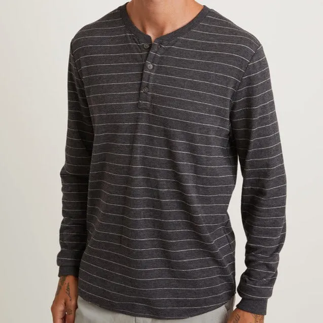 Double Knit Henley in Faded Black/White sold by Cave and Post product image thumbnail 3