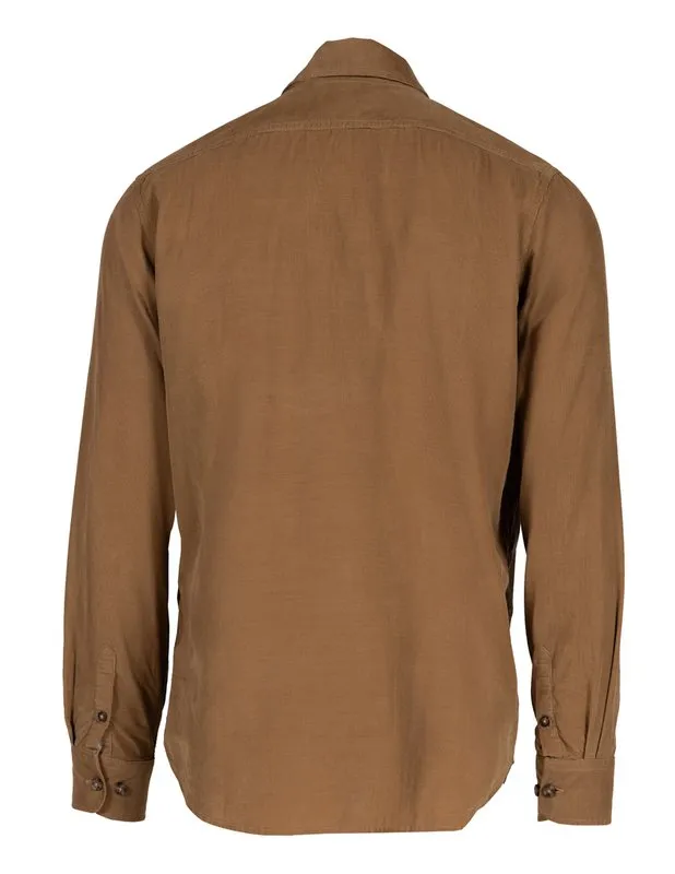 Pinwale Cotton Corduroy Button Down Shirt - Khaki sold by Cave and Post product image thumbnail 2