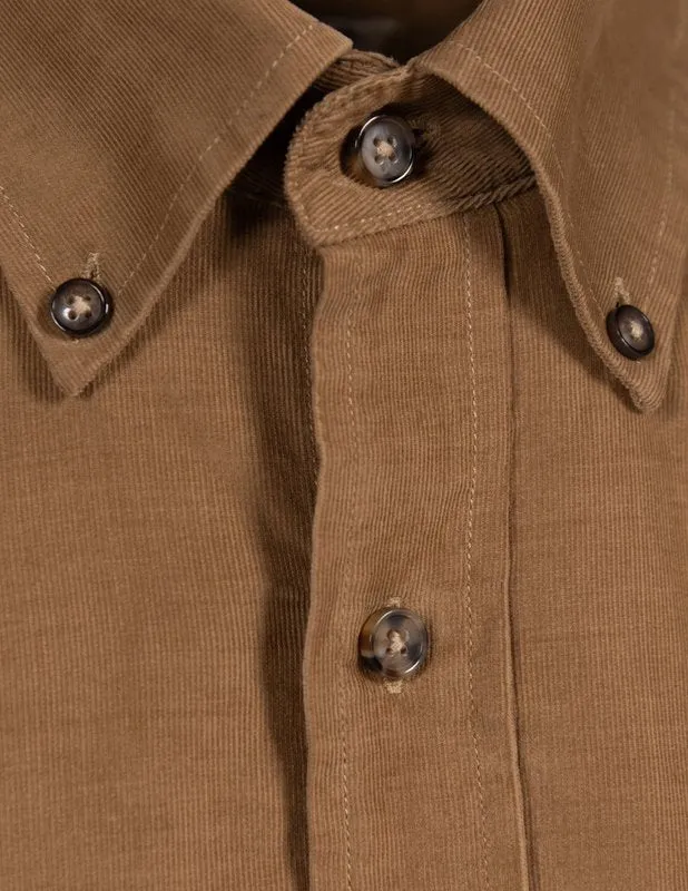 Pinwale Cotton Corduroy Button Down Shirt - Khaki sold by Cave and Post product image thumbnail 5