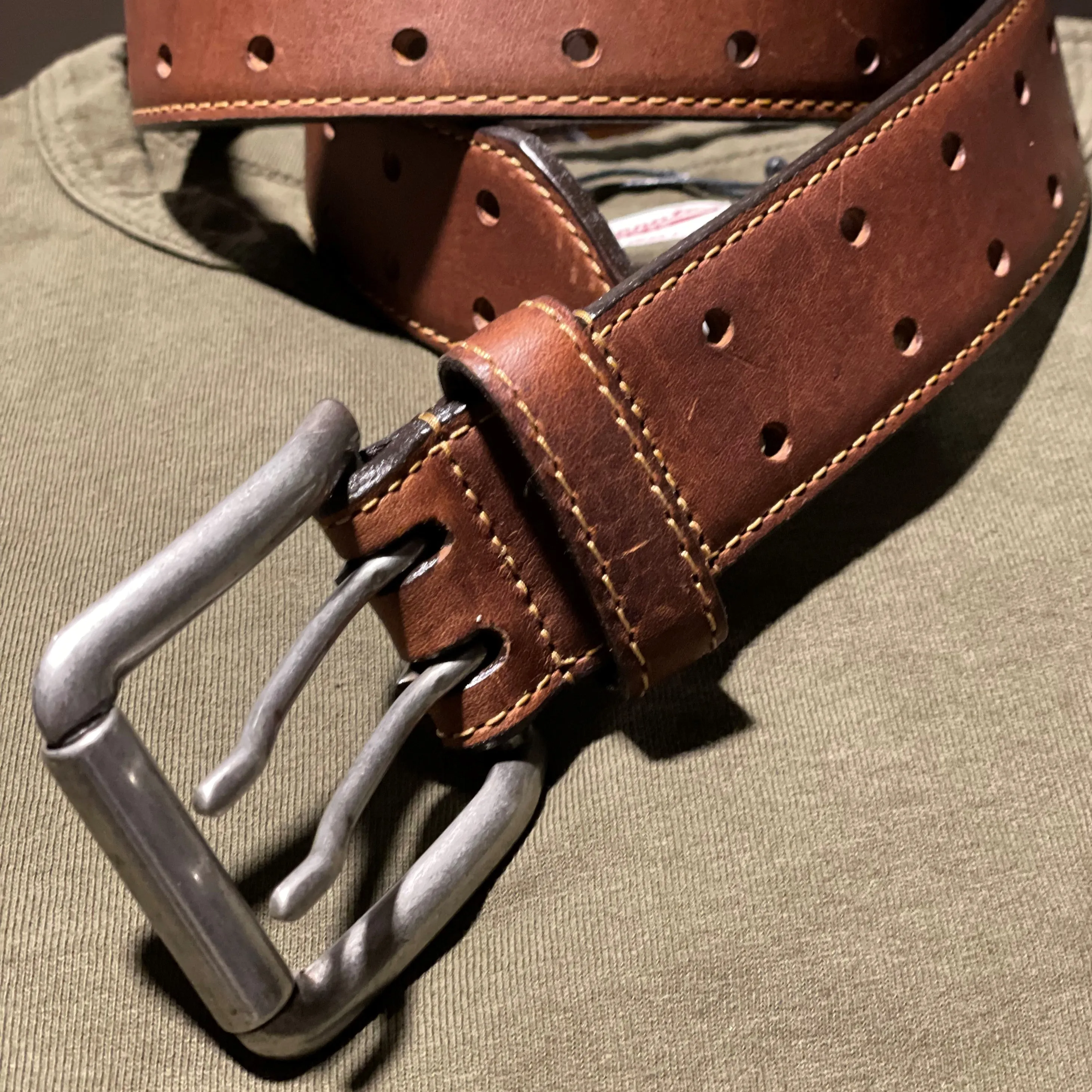Vintage Bison Double Barrell Leather Belt sold by Cave and Post product image thumbnail 2
