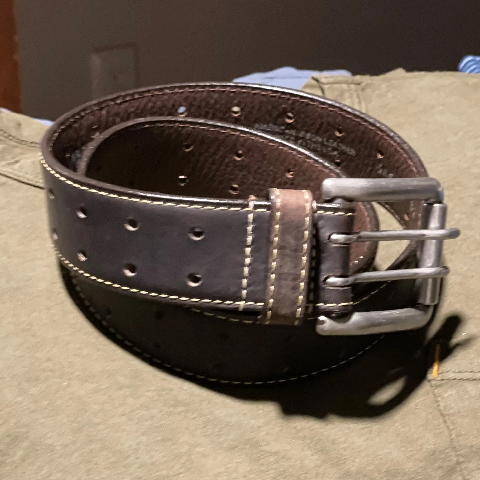 Vintage Bison Double Barrell Leather Belt sold by Cave and Post product image thumbnail 3
