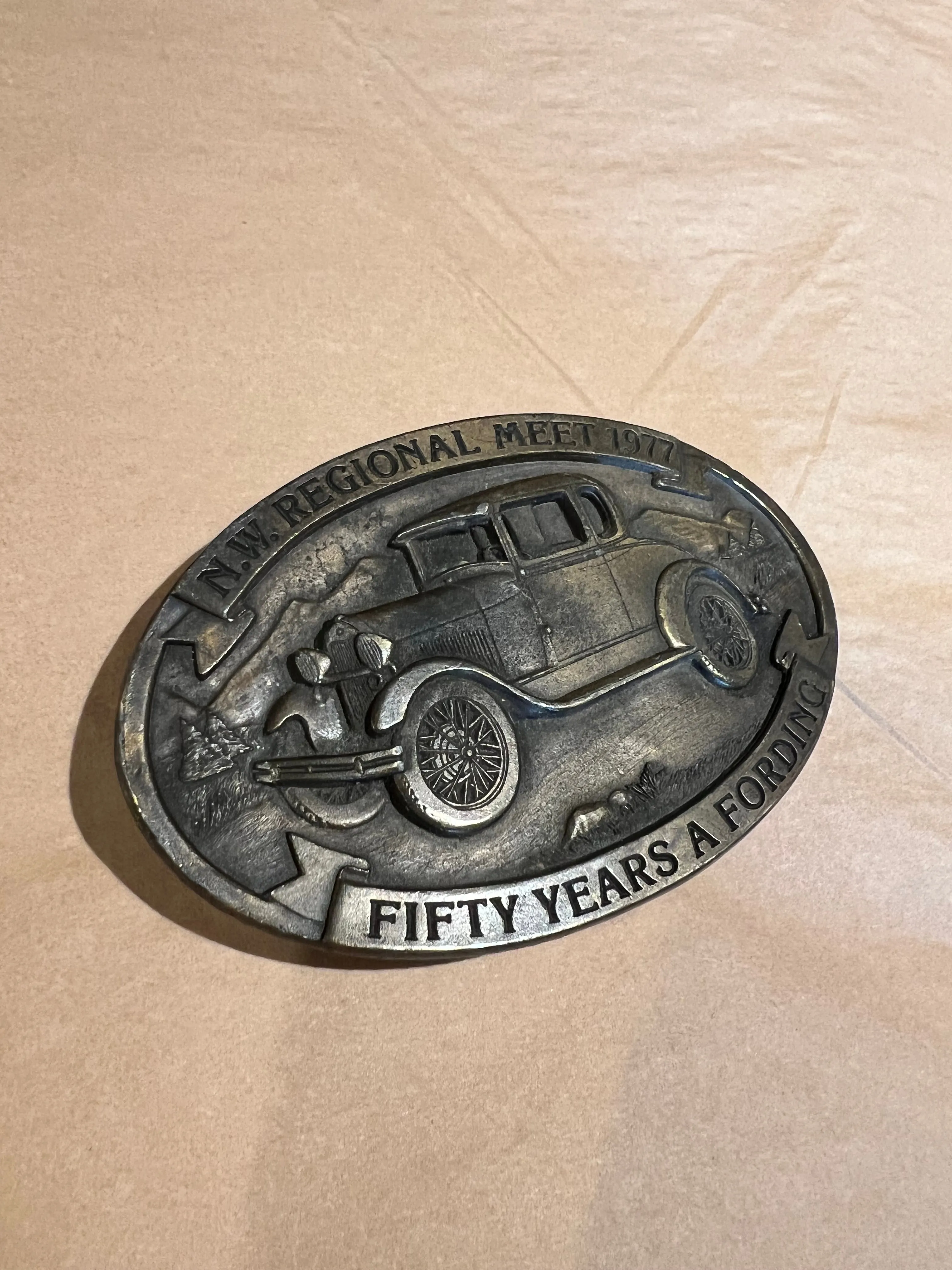 Vintage Brass Belt Buckle sold by Cave and Post