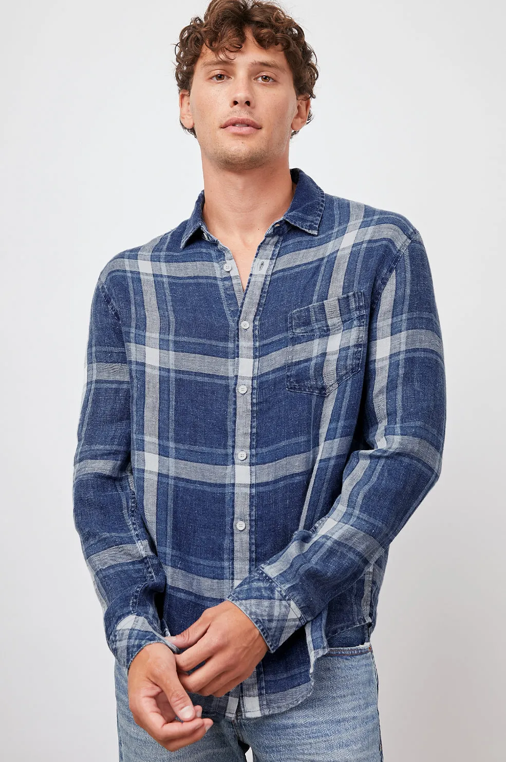 HAVANA - INDIGO GLEN PLAID sold by Cave and Post