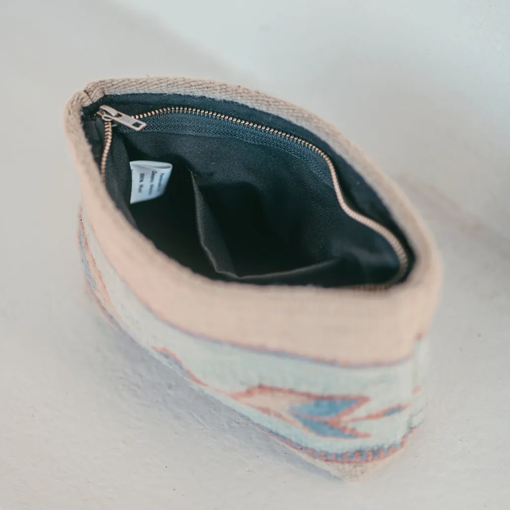 Artisan Made Pink/Green Handwoven Wool Clutch sold by Cave and Post product image thumbnail 3