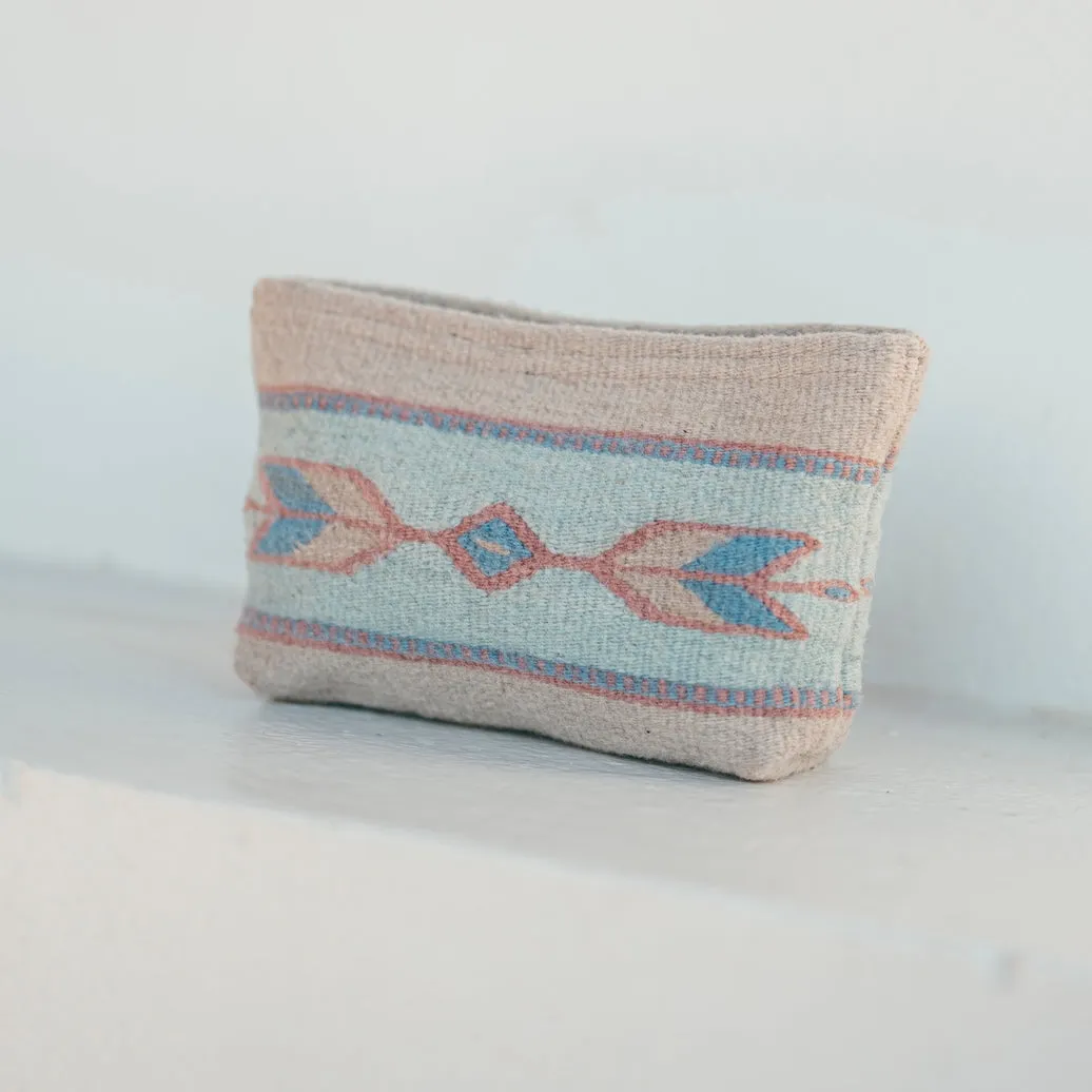 Artisan Made Pink/Green Handwoven Wool Clutch sold by Cave and Post product image thumbnail 2