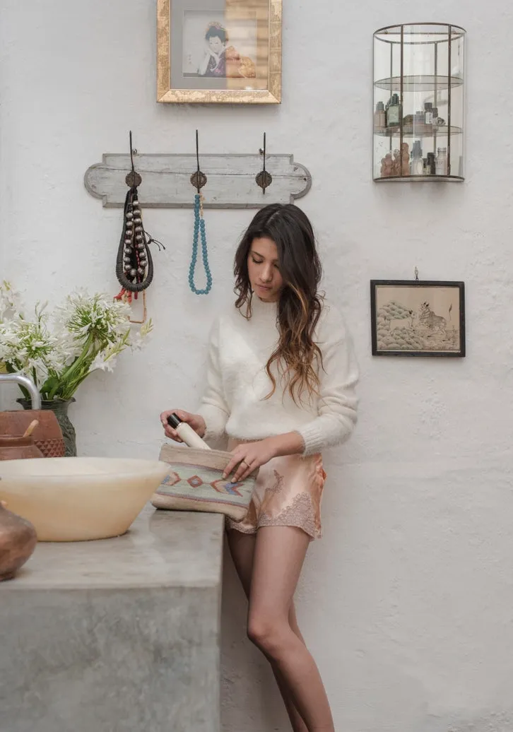 Artisan Made Pink/Green Handwoven Wool Clutch sold by Cave and Post product image thumbnail 5