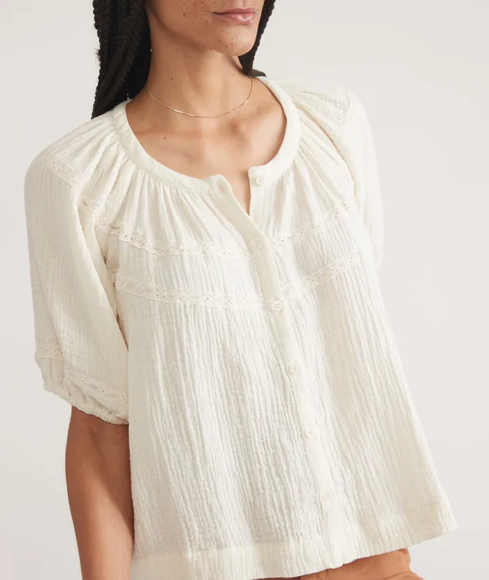 Wren Puff Sleeve Top - Antique White sold by Cave and Post product image thumbnail 3