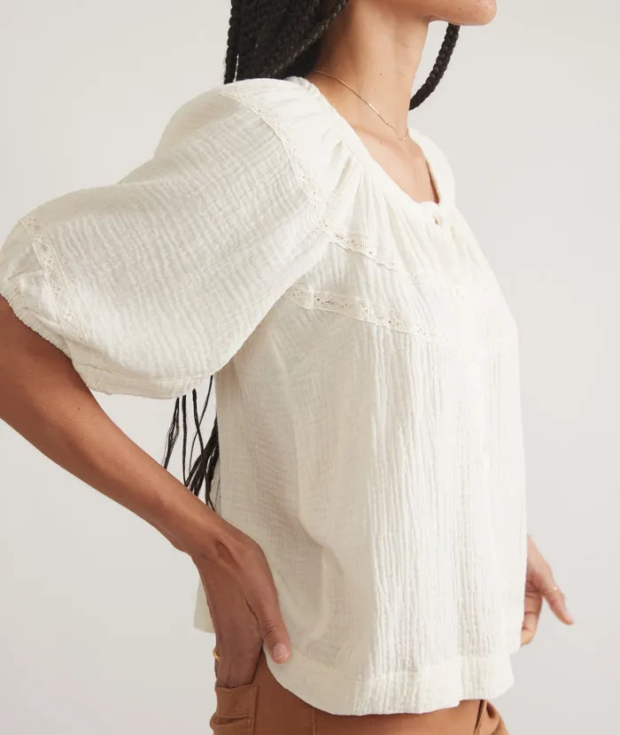 Wren Puff Sleeve Top - Antique White sold by Cave and Post product image thumbnail 2