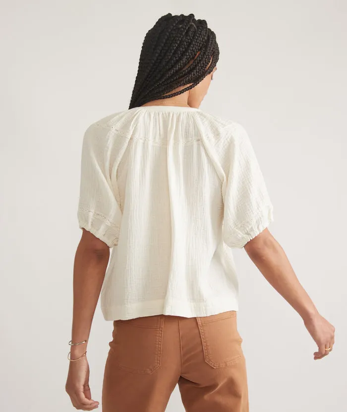Wren Puff Sleeve Top - Antique White sold by Cave and Post product image thumbnail 4