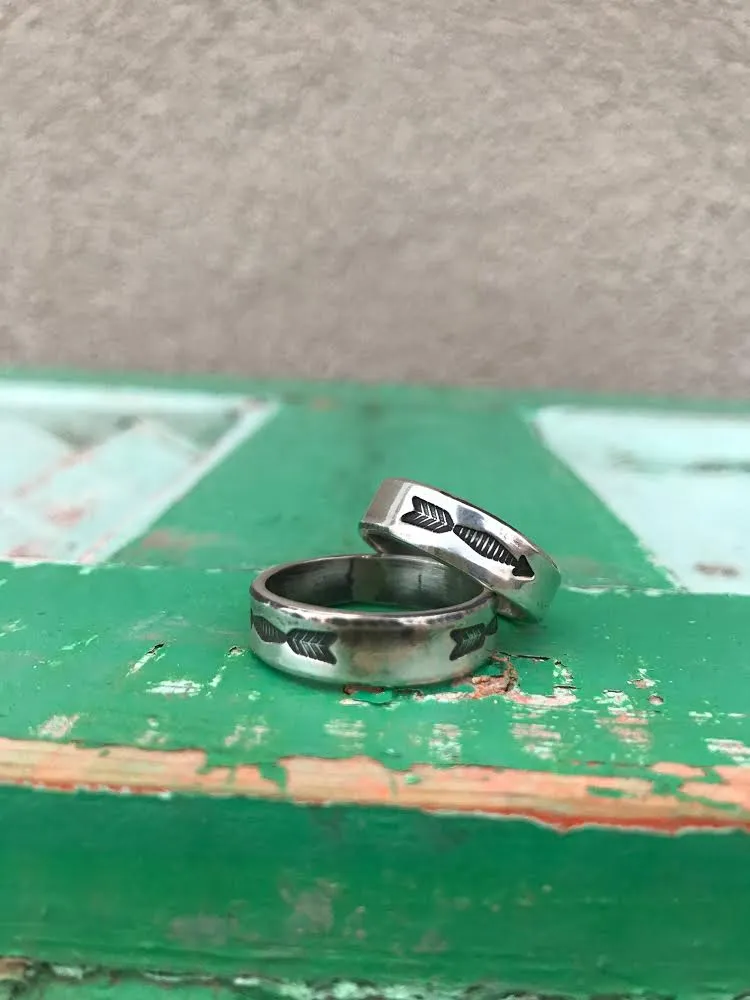 Double Arrow Ring -Solid or w/Turquoise sold by Cave and Post product image thumbnail 3