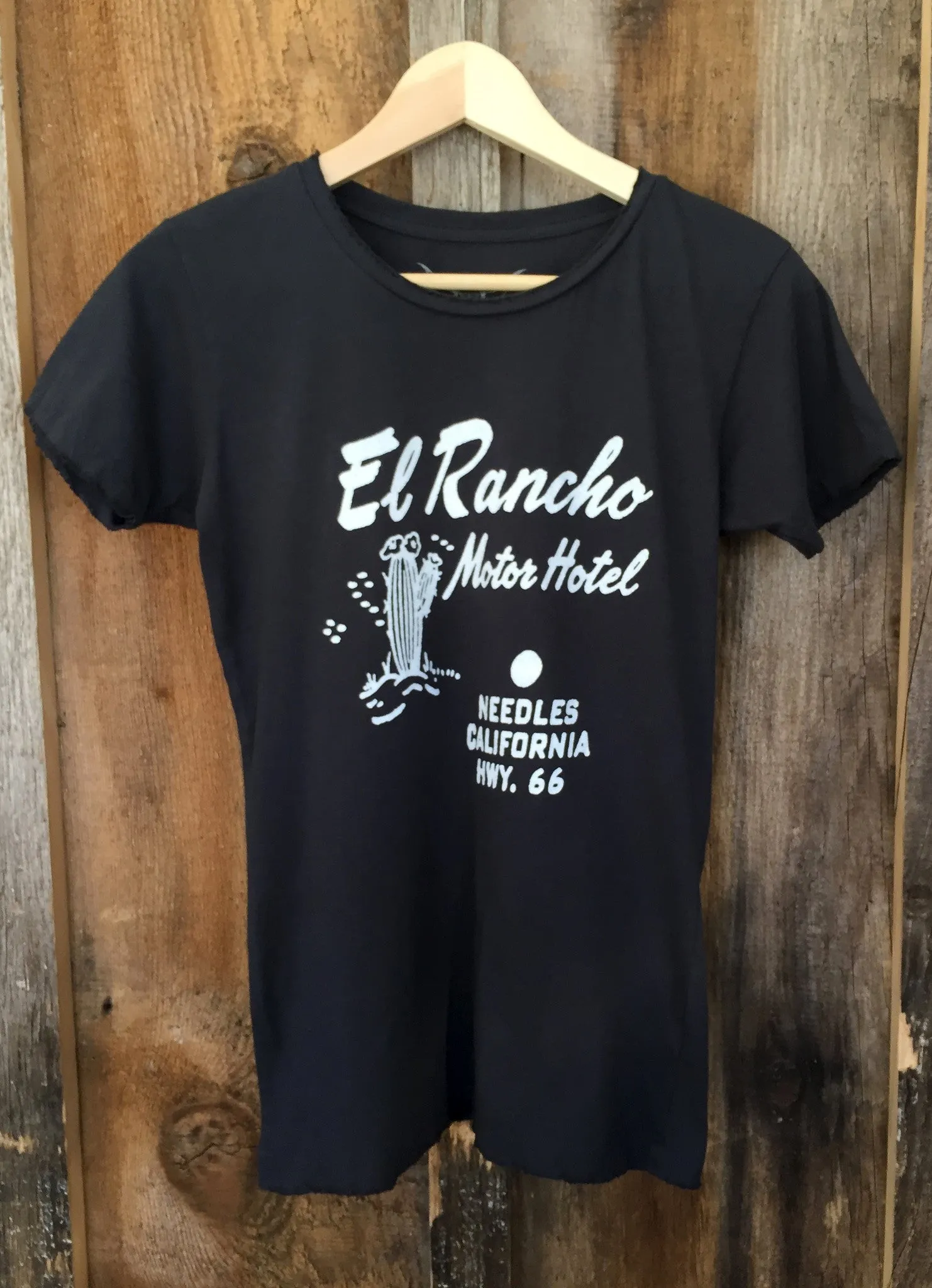 El Rancho Motel Womens Tee Blk/White sold by Cave and Post