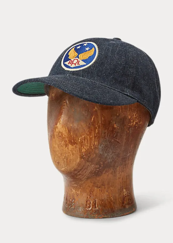 RRL Winged-Logo Denim Ball Cap sold by Cave and Post
