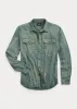 RRL Distressed Twill Workshirt sold by Cave and Post