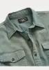 RRL Distressed Twill Workshirt sold by Cave and Post
