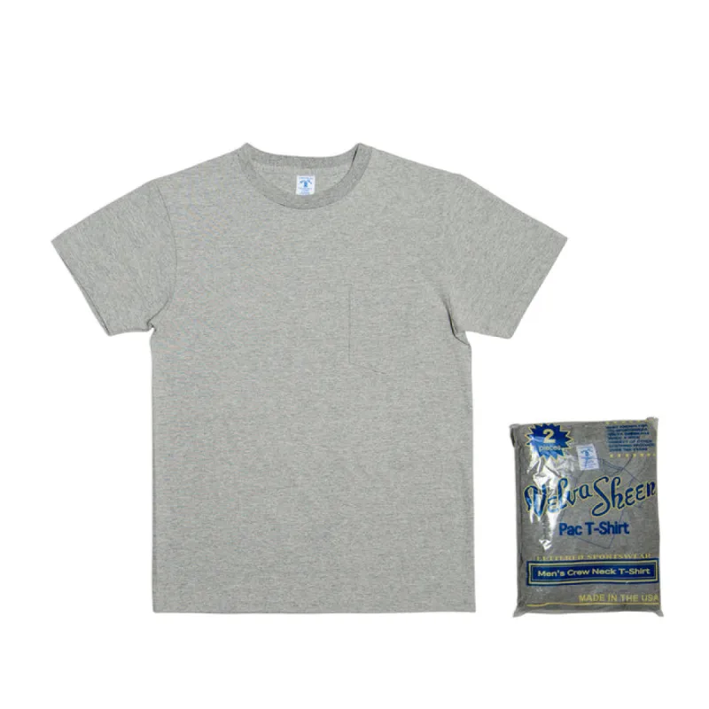 Short sleeve Crew neck Tee w/pocket (2 Shirts Pac) / H.Grey sold by Cave and Post