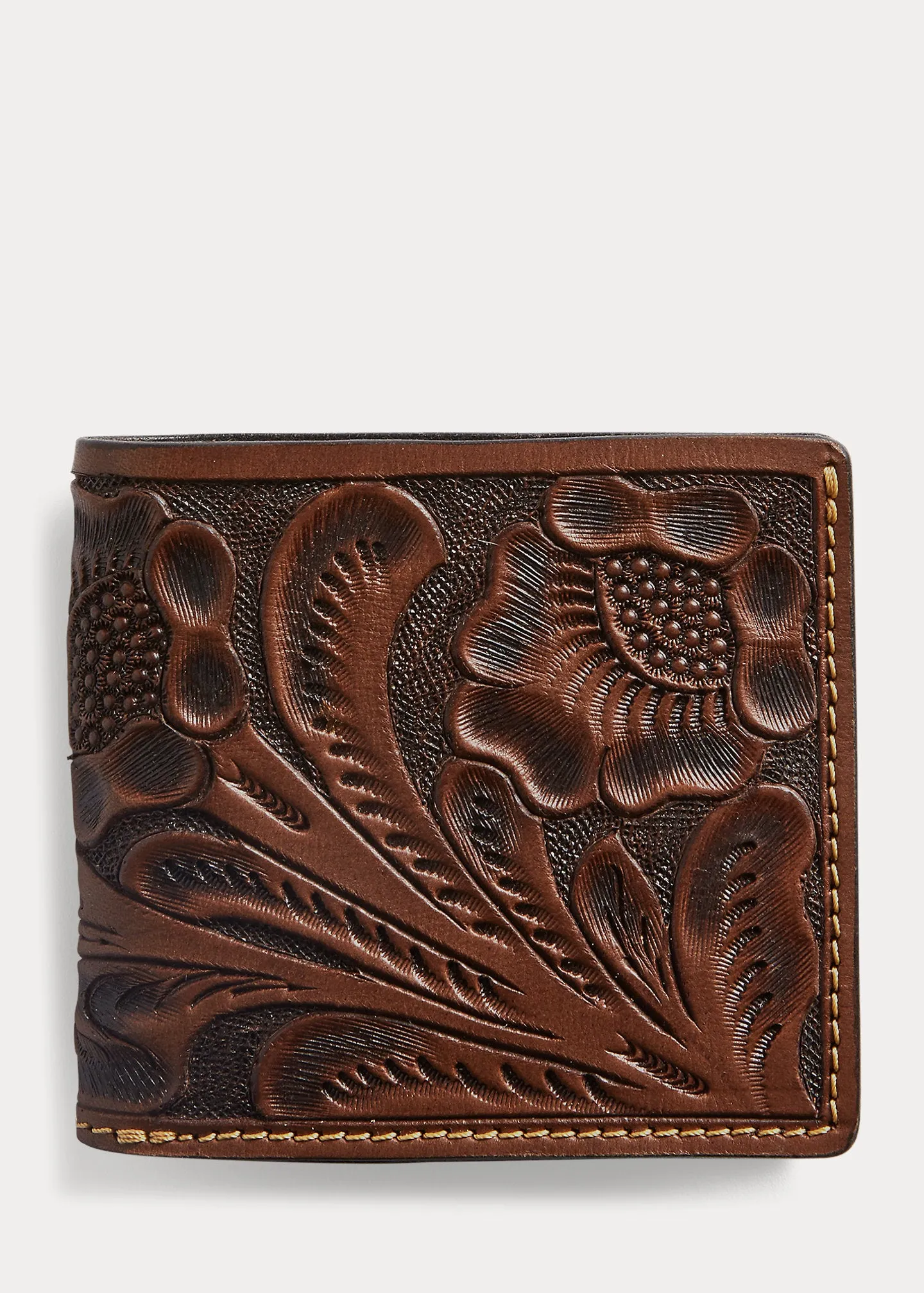 RRL Hand-Tooled Leather Billfold sold by Cave and Post