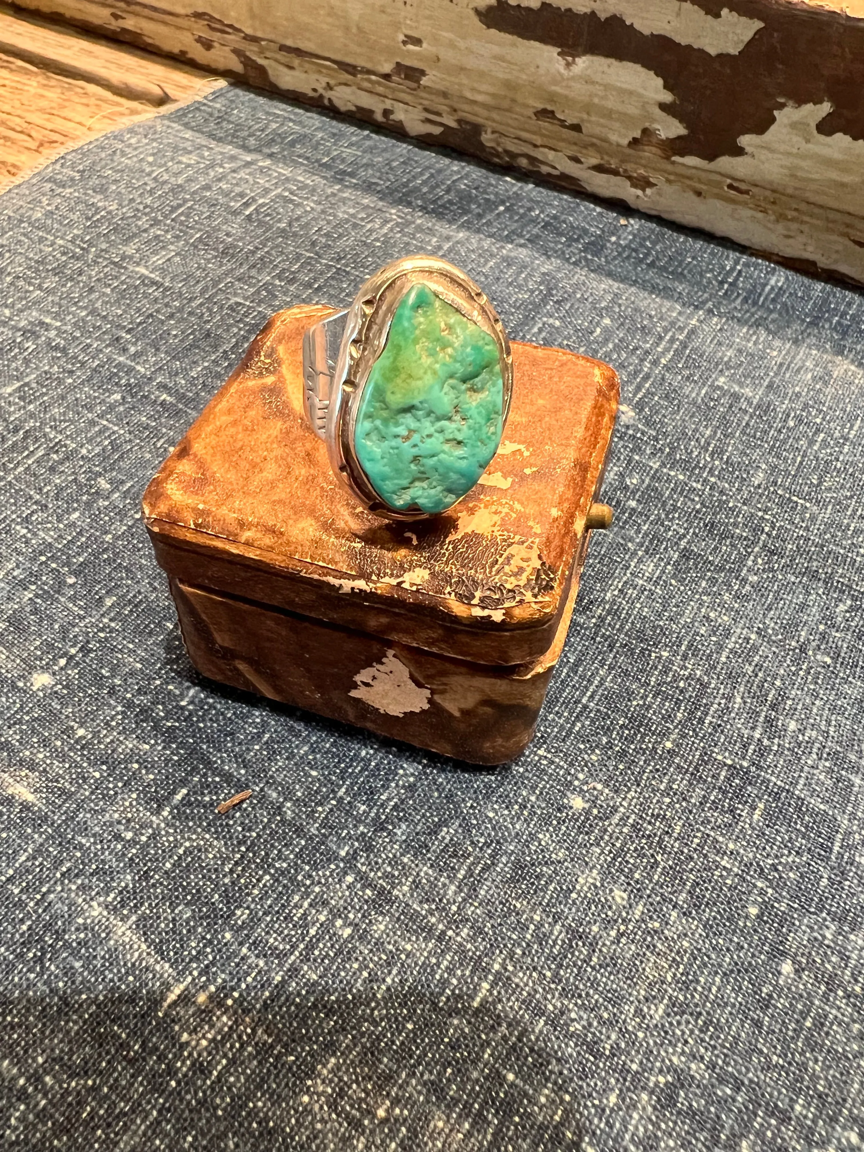 Vintage Sterling and Turquoise Men's Ring sold by Cave and Post